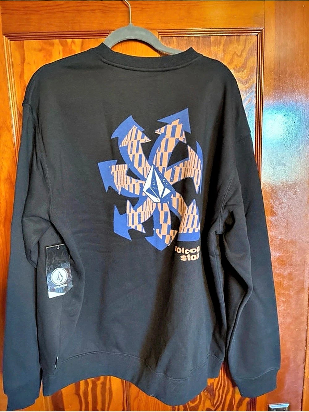 Volcom Stone Trip Pullover Graphic Sweatshirt Black NWT
